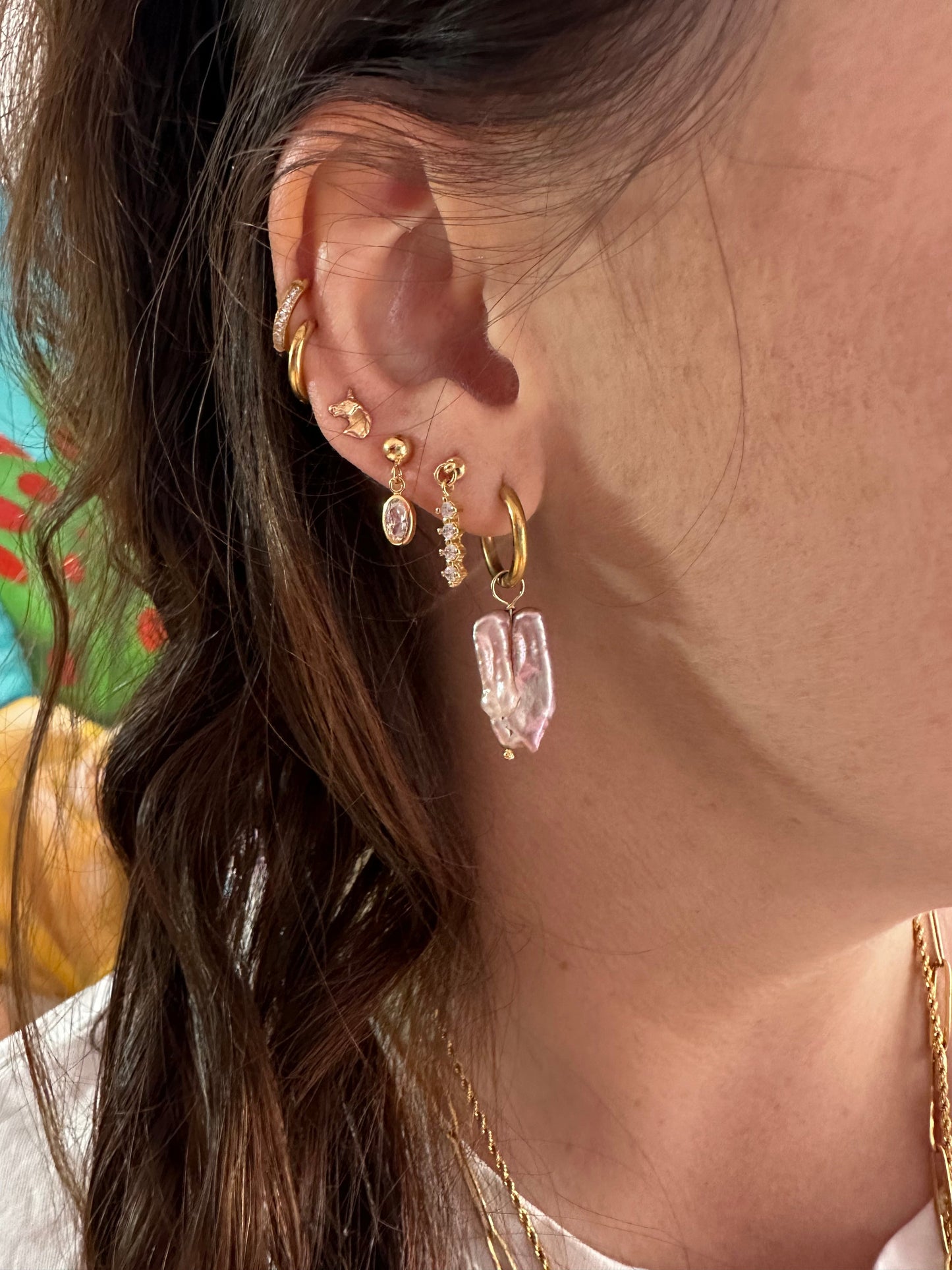 Iridescent Pearl or No Pearl Hoops