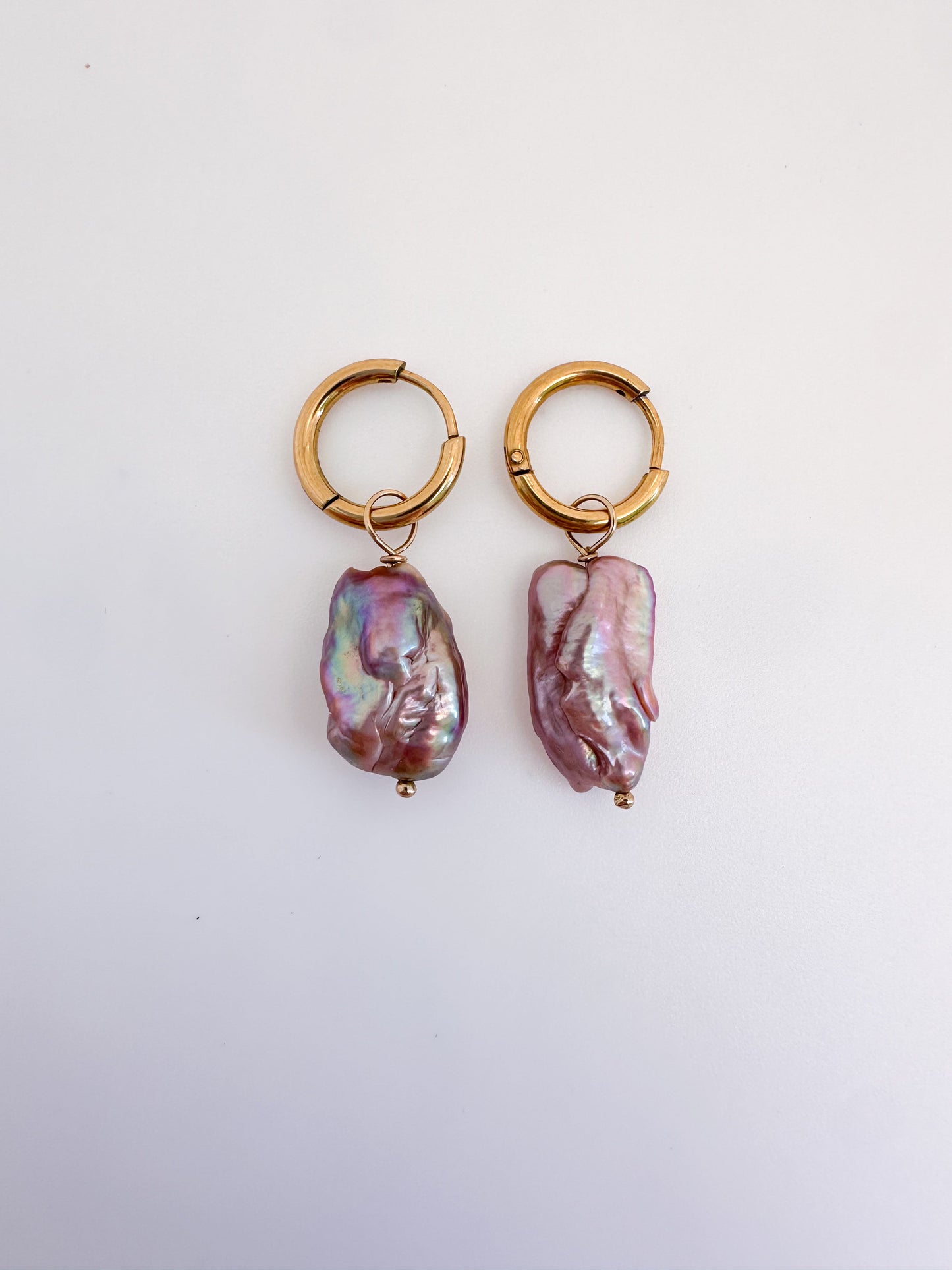 Iridescent Pearl or No Pearl Hoops