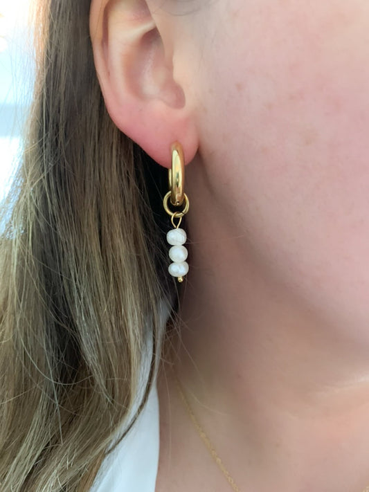 Mix not Match Pearl Hoops