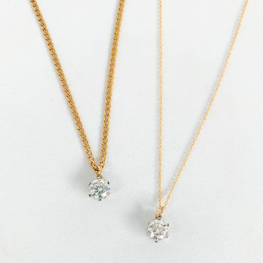 Moissanite Round Necklace