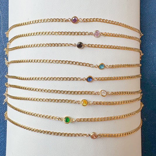 Birthstone Connected Bracelet or Necklace