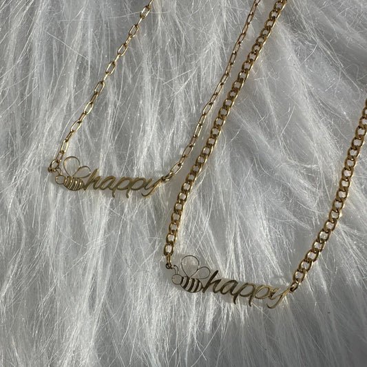 be happy necklace