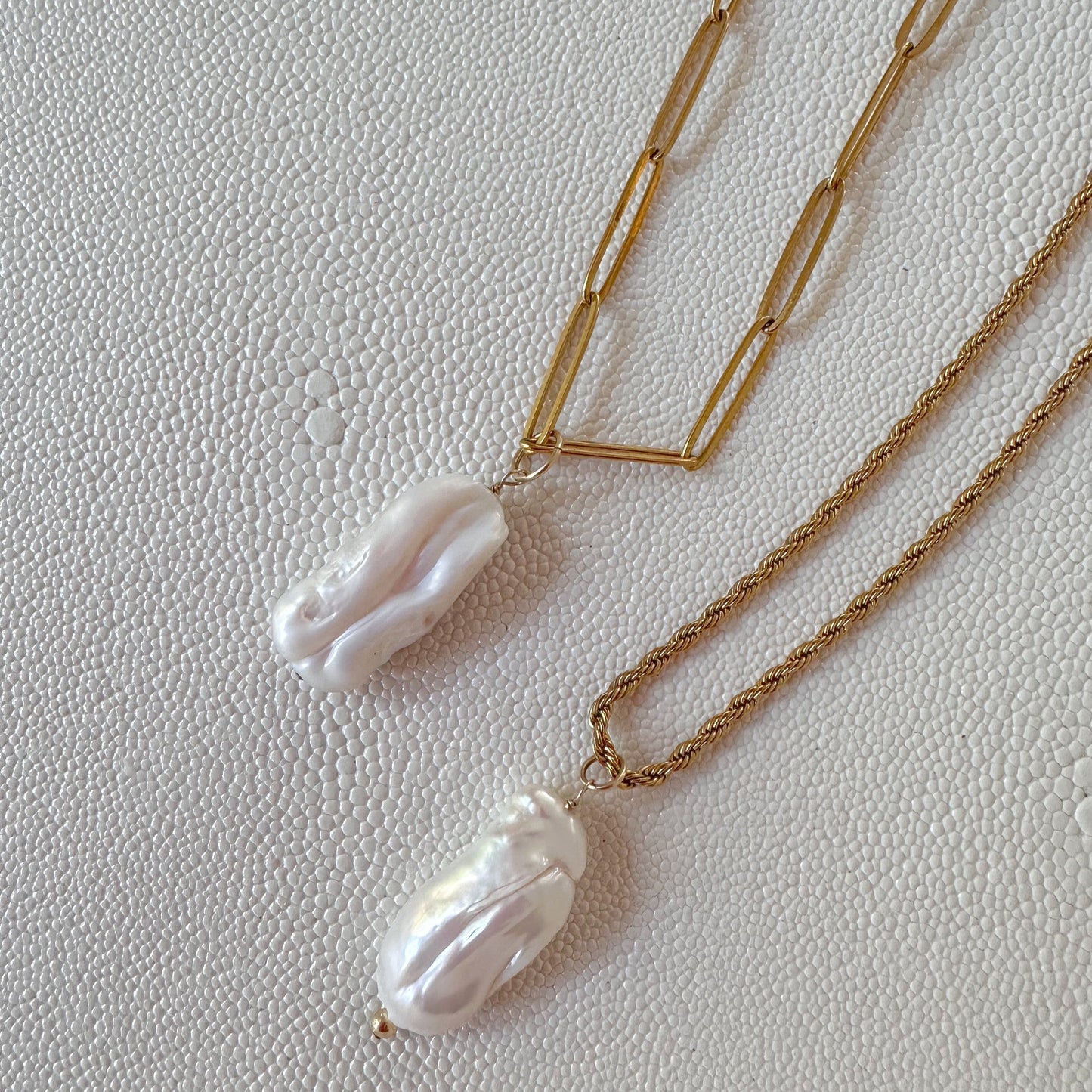 Long Irregular Pearl Necklace