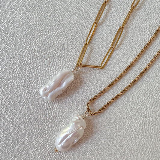 Long Irregular Pearl Necklace