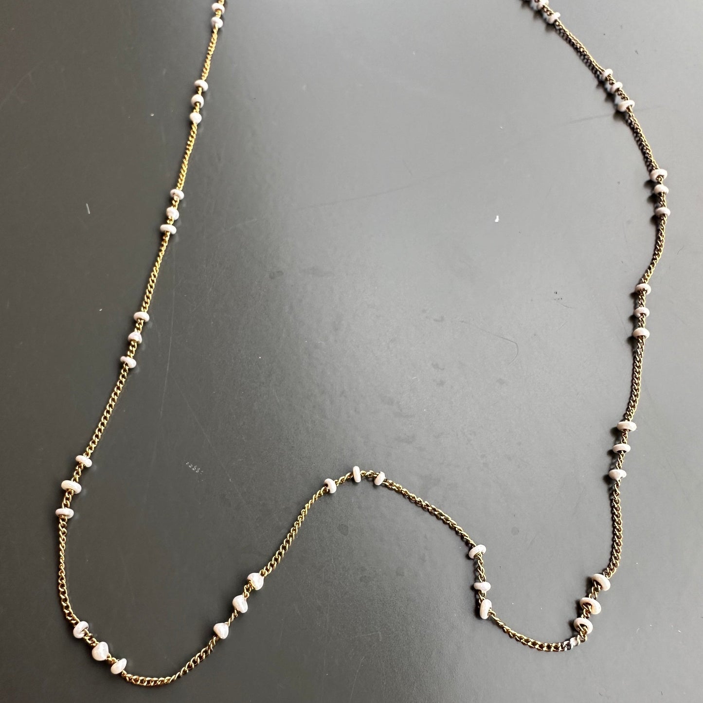 White Enamel Satellite Necklace 2.0