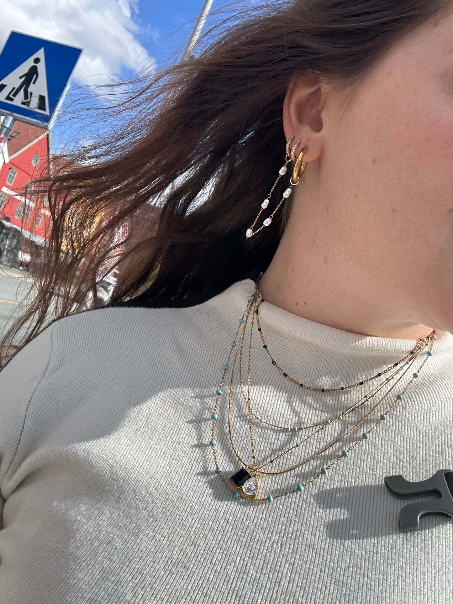 White Enamel Satellite Necklace 2.0