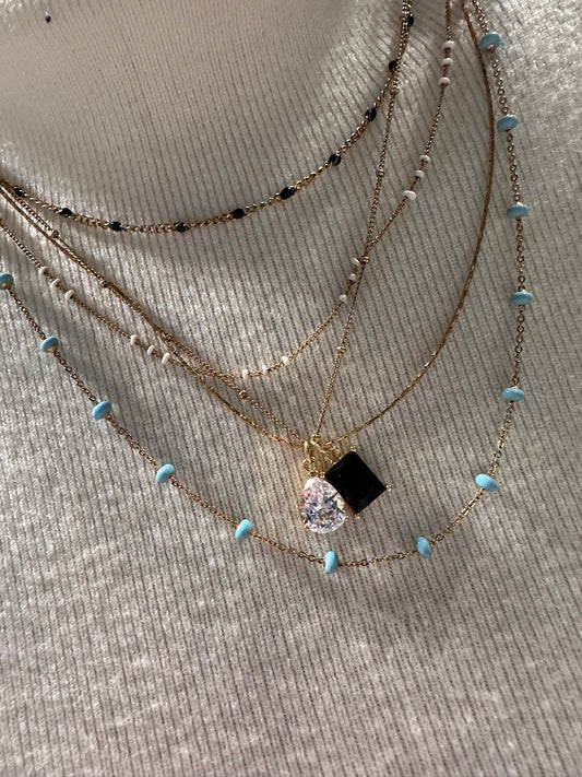 White Enamel Satellite Necklace 2.0