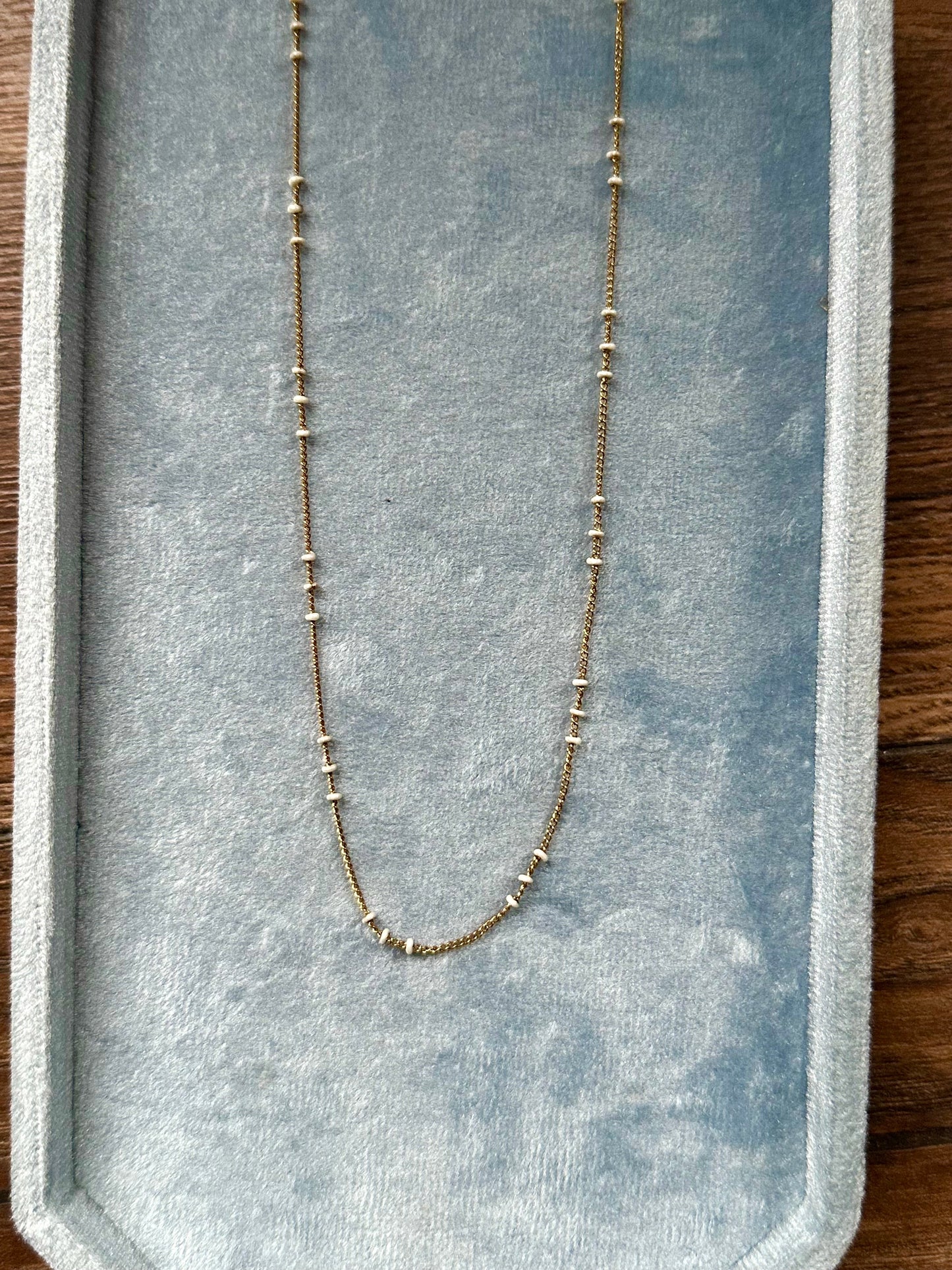 White Enamel Satellite Necklace 2.0