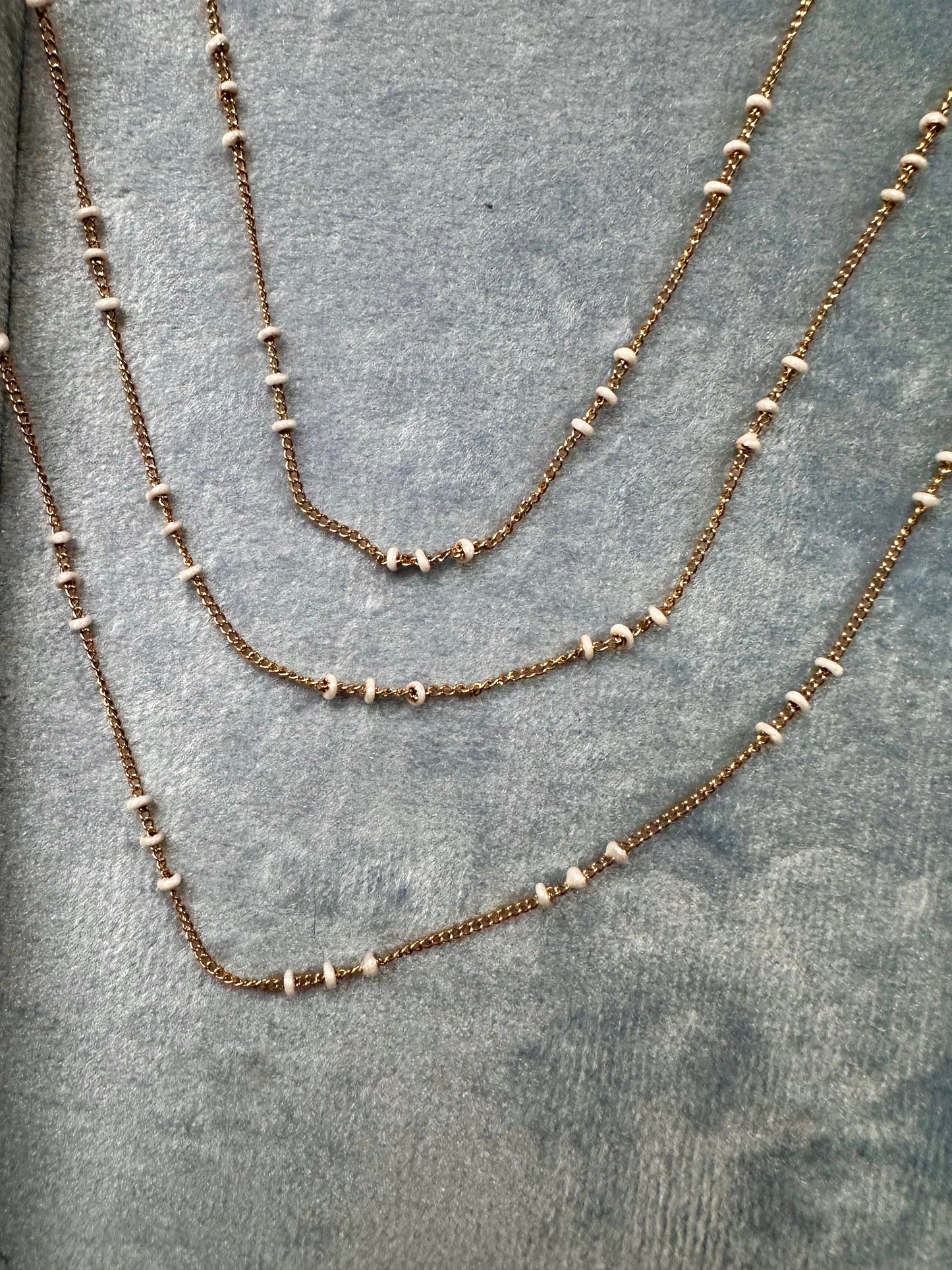 White Enamel Satellite Necklace 2.0