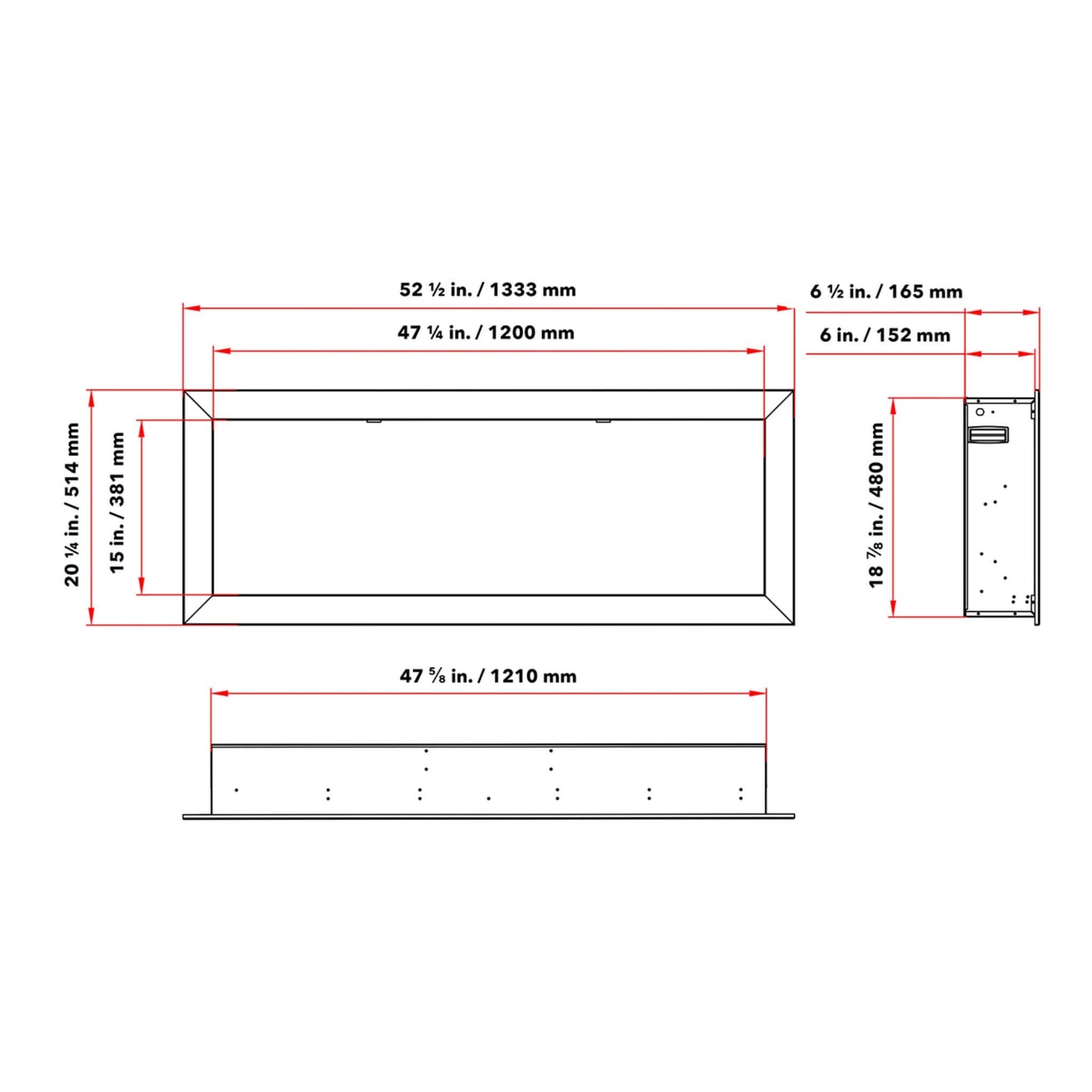 Dynasty Cascade 52" Recessed Smart Linear Electric Fireplace With Dynasty App [DY-BTX52] (SAK73485)