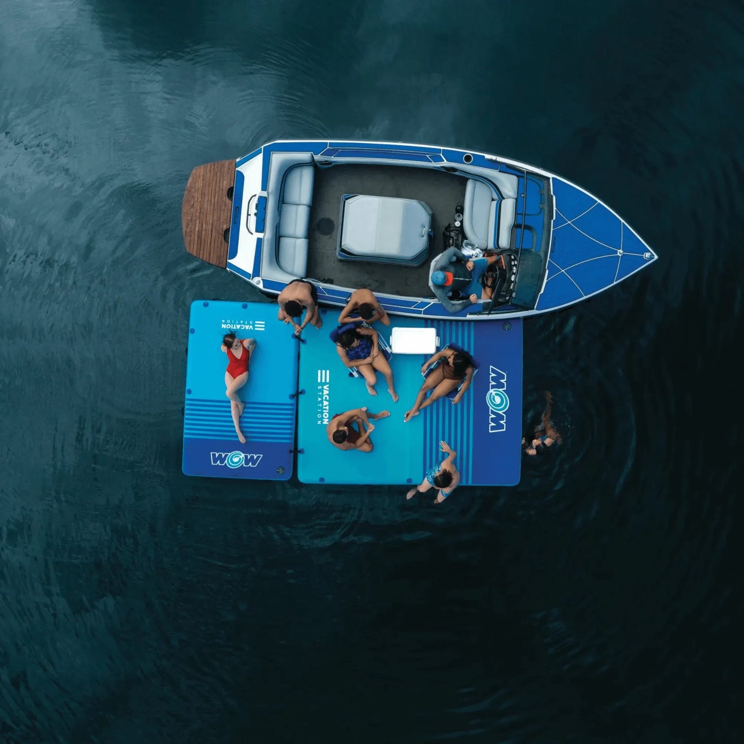 WOW Watersports 8'x5'x6" Drop Stitch Vacation Station Dock w 4 Handles