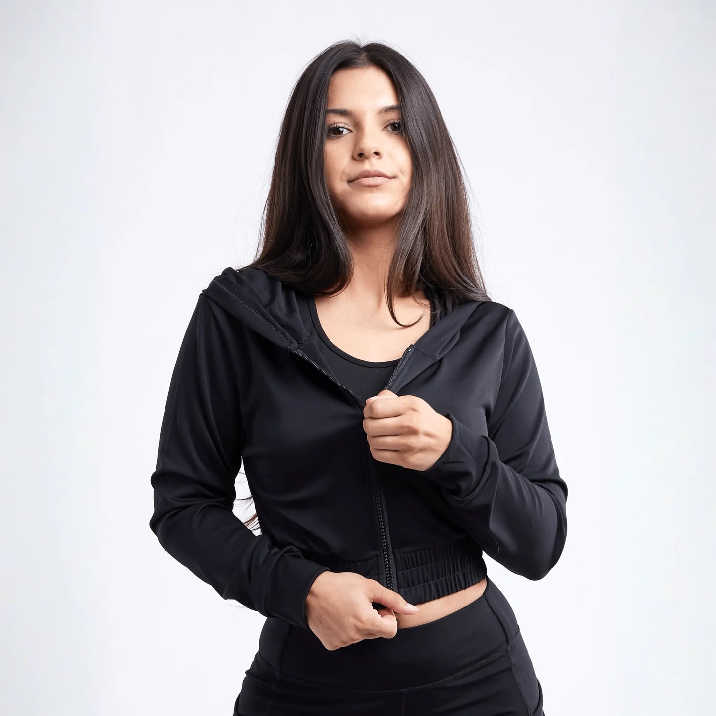 JupiterGear Athletic Zip-Up Crop Hoodie Jacket