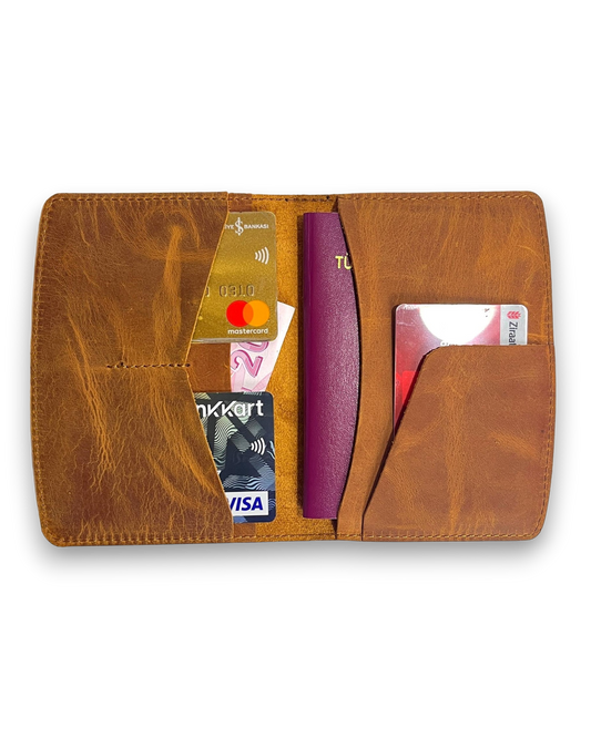 Simenit - Genuine Leather Passport Holder Travel Companion, Passport Wallet