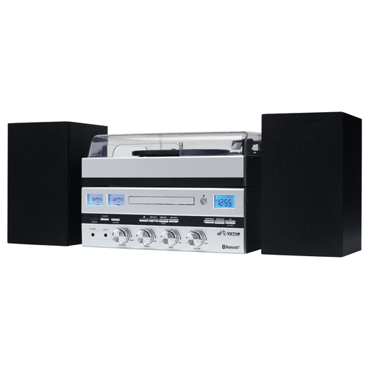 Victor Geneva 5-in-1 Desktop Music Center w Streaming Capabilities and FM Radio