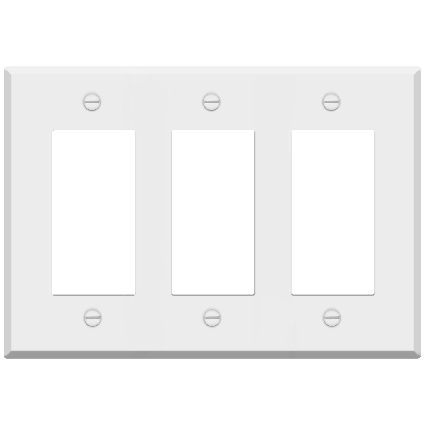 3 Gang White Metal Decora® Style Rocker GFCI Switch Wall Plate Cover