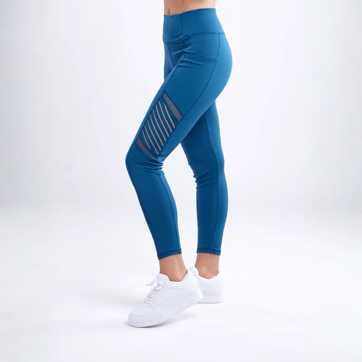 JupiterGear High-Waisted Pilates Leggings with Side Pockets & Mesh Panels
