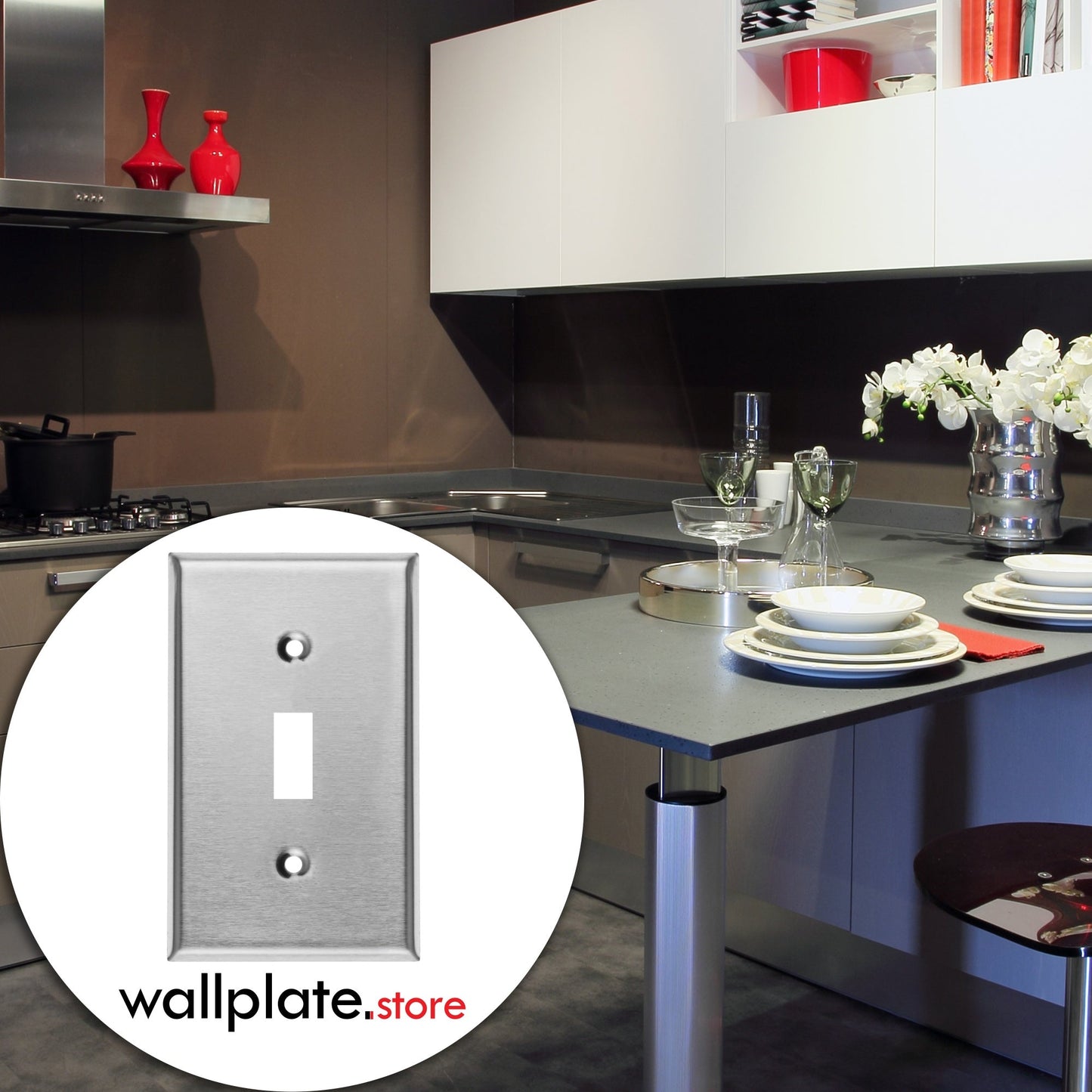 1 Gang Stainless Steel Toggle Switch Wall Plate Cover