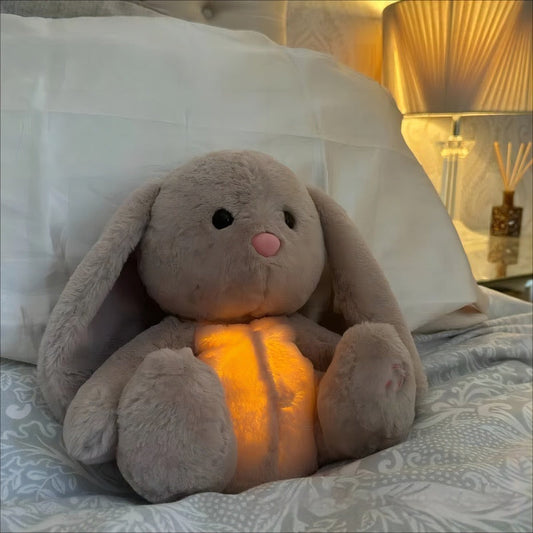 Breathing Rabbit Plush Toy – Soothing Sensory Comforter with Music and Lights