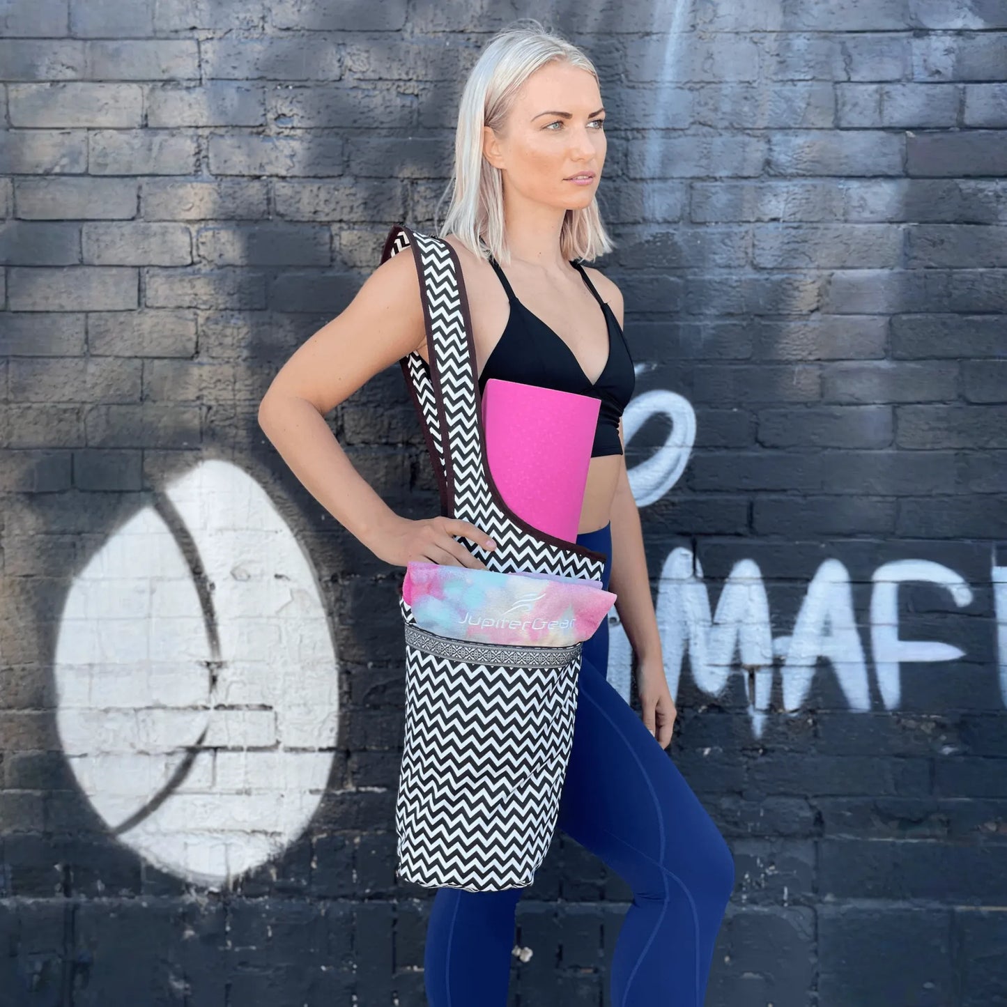 JupiterGear Yoga Mat Carrying Tote Bag with Large Pockets