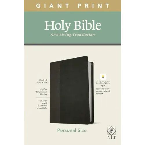 NLT Personal Size Giant Print Bible, Filament Enabled Edition (Red Letter, Leatherlike, Black/Onyx)