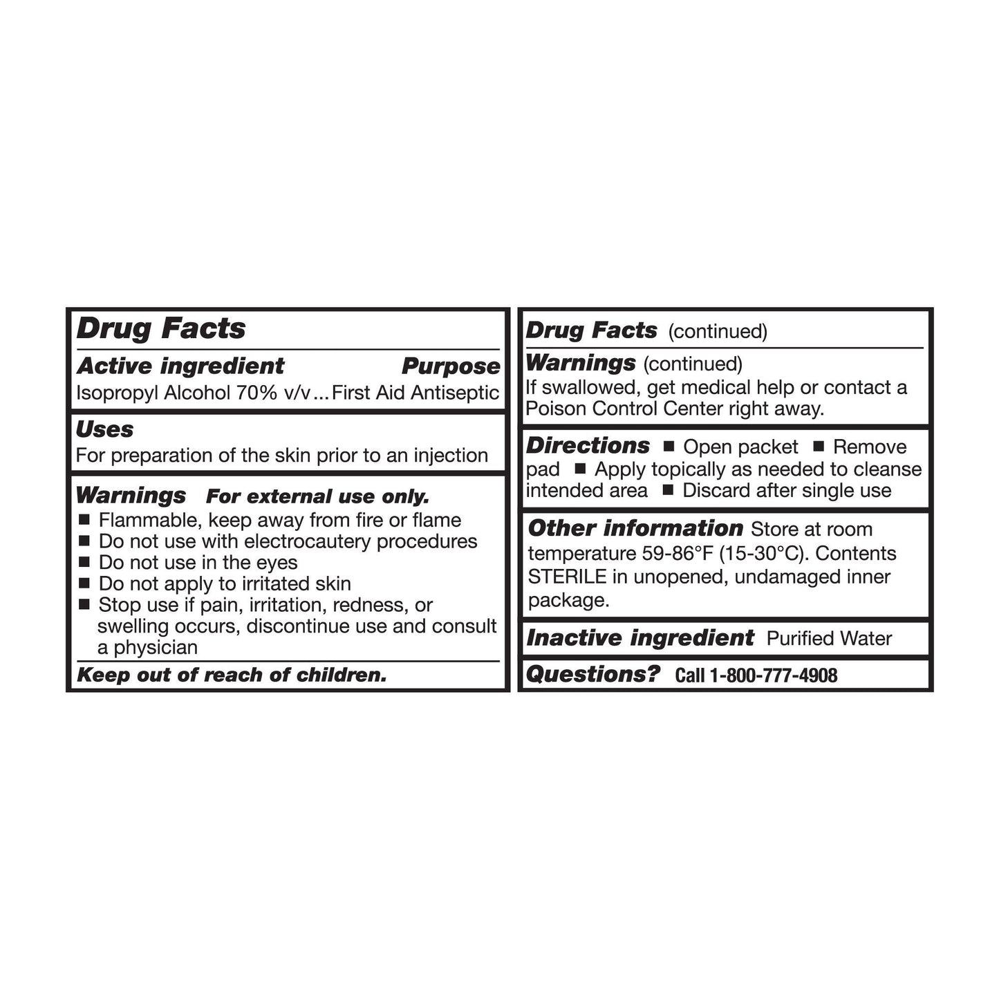 McKesson Alcohol Prep Pad, Isopropyl Alcohol, 70%, Medium 58-204