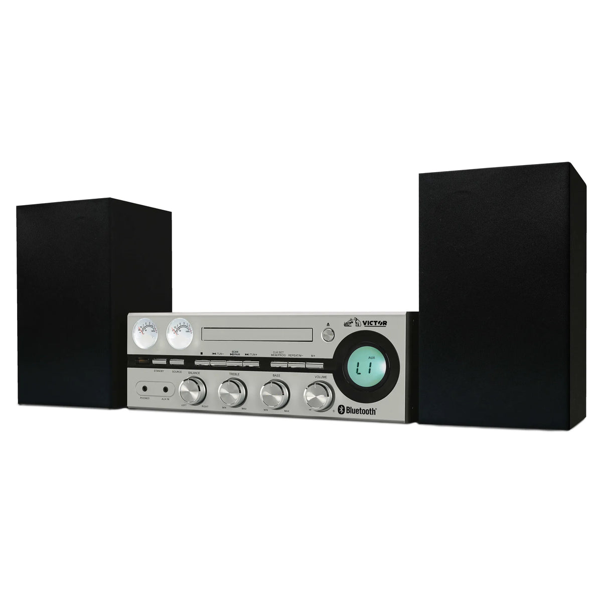 Victor Milwaukee 50W Desktop CD Stereo System w Bluetooth, CD Player & FM Radio - 🆕 New Arrivals, All Products, Products from Jupiter Gear Home, 🖥️ Electronics, 🖥️ Audio Equipment - Little Red General Store
