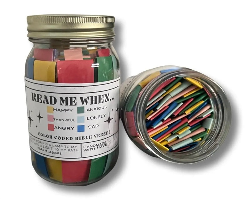 Color - Coded Handmade Bible Verses Jar - 67 Crafted Bible Verses About Emotions and Feelings | Godly Gift of Christ Display - ebasketonline - Little Red General Store