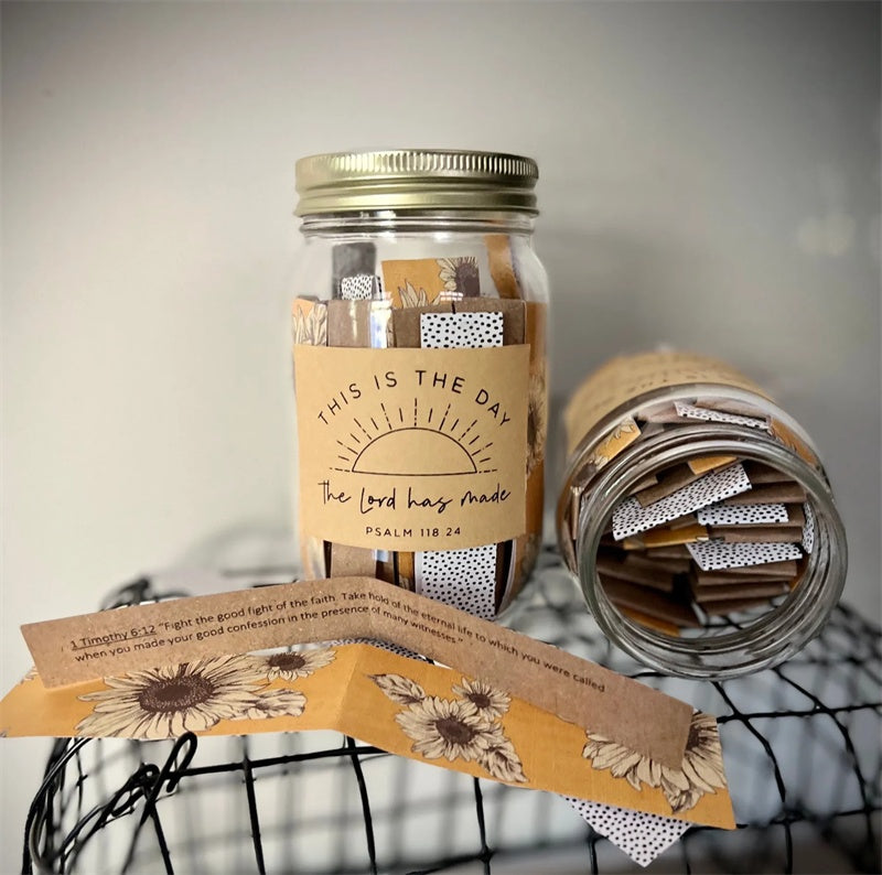 Color - Coded Handmade Bible Verses Jar - 67 Crafted Bible Verses About Emotions and Feelings | Godly Gift of Christ Display - ebasketonline - Little Red General Store