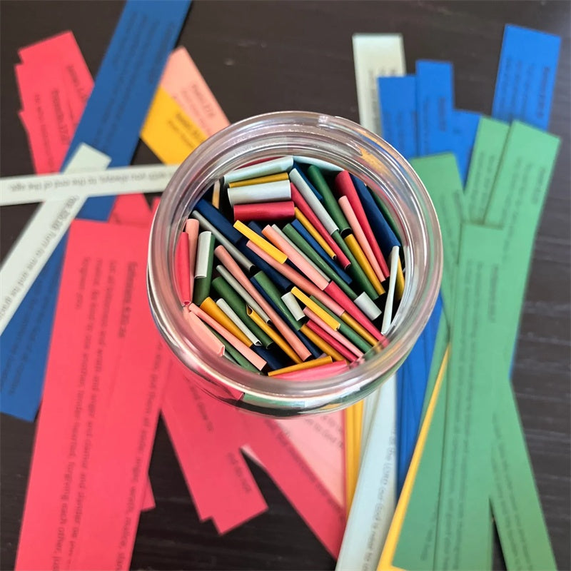 Color - Coded Handmade Bible Verses Jar - 67 Crafted Bible Verses About Emotions and Feelings | Godly Gift of Christ Display - ebasketonline - Little Red General Store