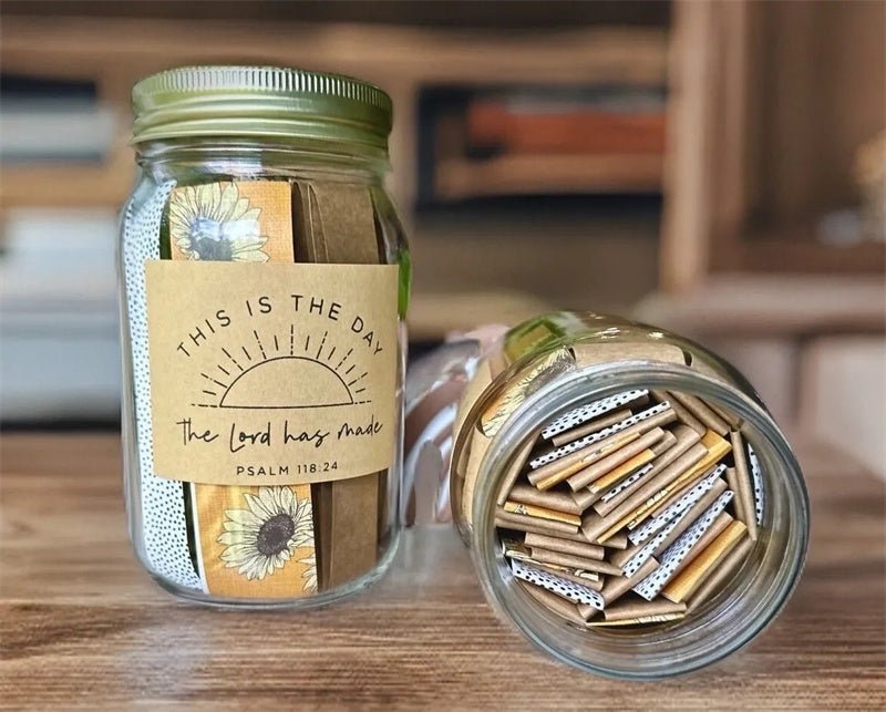 Color - Coded Handmade Bible Verses Jar - 67 Crafted Bible Verses About Emotions and Feelings | Godly Gift of Christ Display - ebasketonline - Little Red General Store