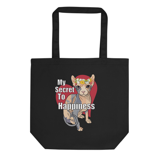 "MY SECRET TO HAPPINESS" ECO TOTE