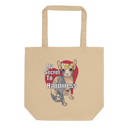 "MY SECRET TO HAPPINESS" ECO TOTE