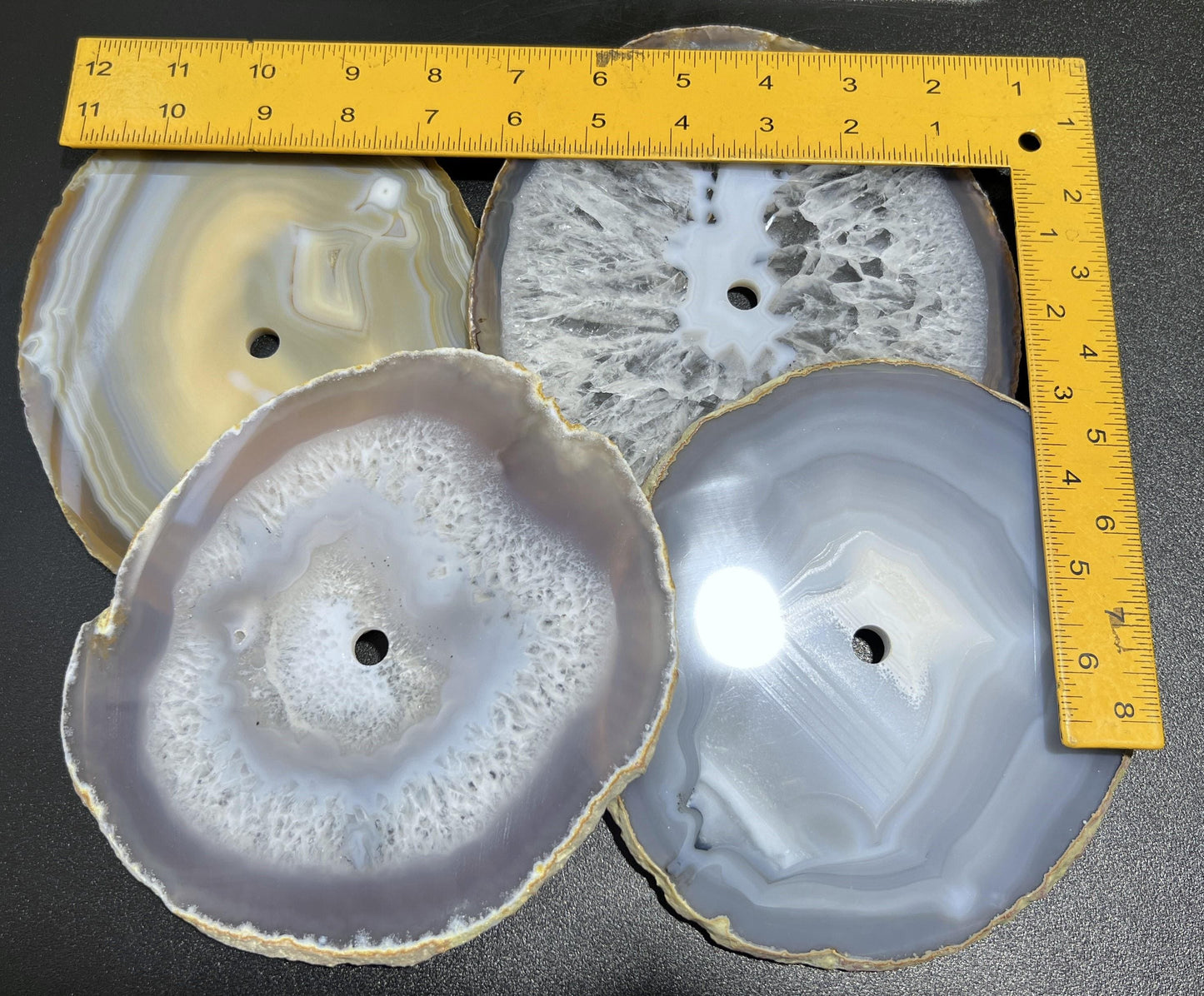 Large Natural Color Agate Slice Clock Faces (6-7 Inches)(1 CM Drilled Hole)