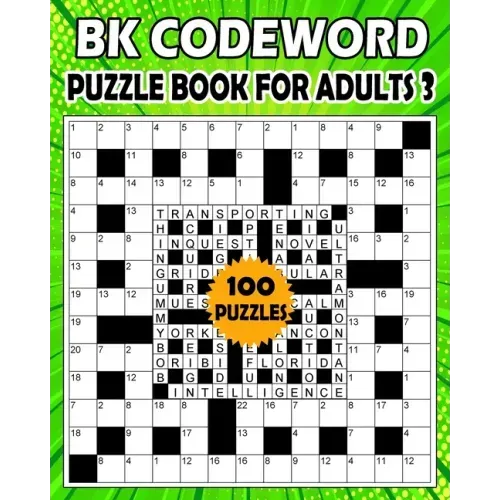 BK Codeword puzzle book for adults 3: codebreaker puzzle book for adults & seniors - 100 Puzzle from (BK Bouchama)