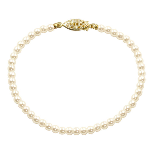 9586 - 8 - 4mm Simulated Ivory Pearl Bracelet - 8" - eJools - Little Red General Store