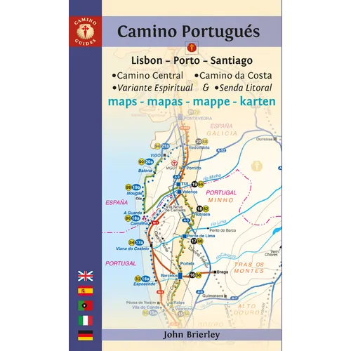 Camino Portugués Maps: Lisbon - Porto - Santiago / Camino Central, Camino de la Costa, Variente Espiritual & Senda Litoral