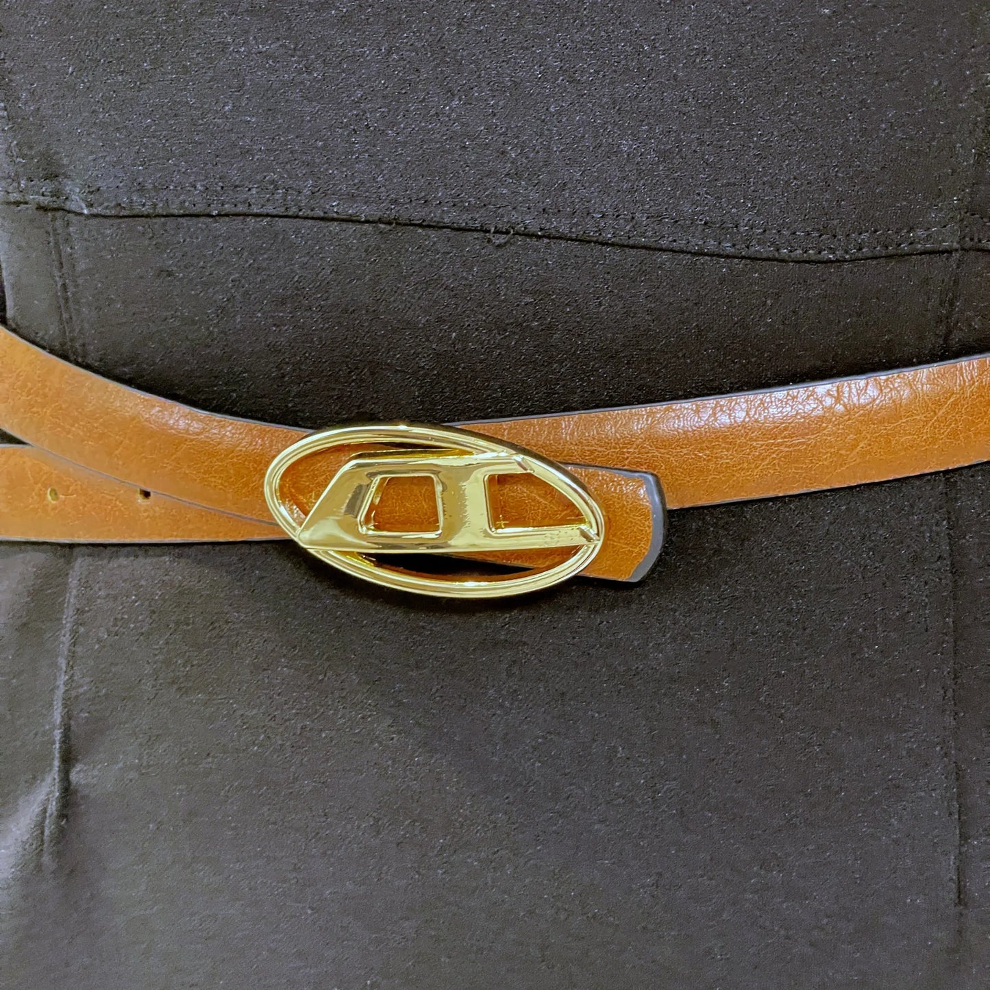 Elegant Skinny Belt with Golden Buckle for Women in 5 Colors