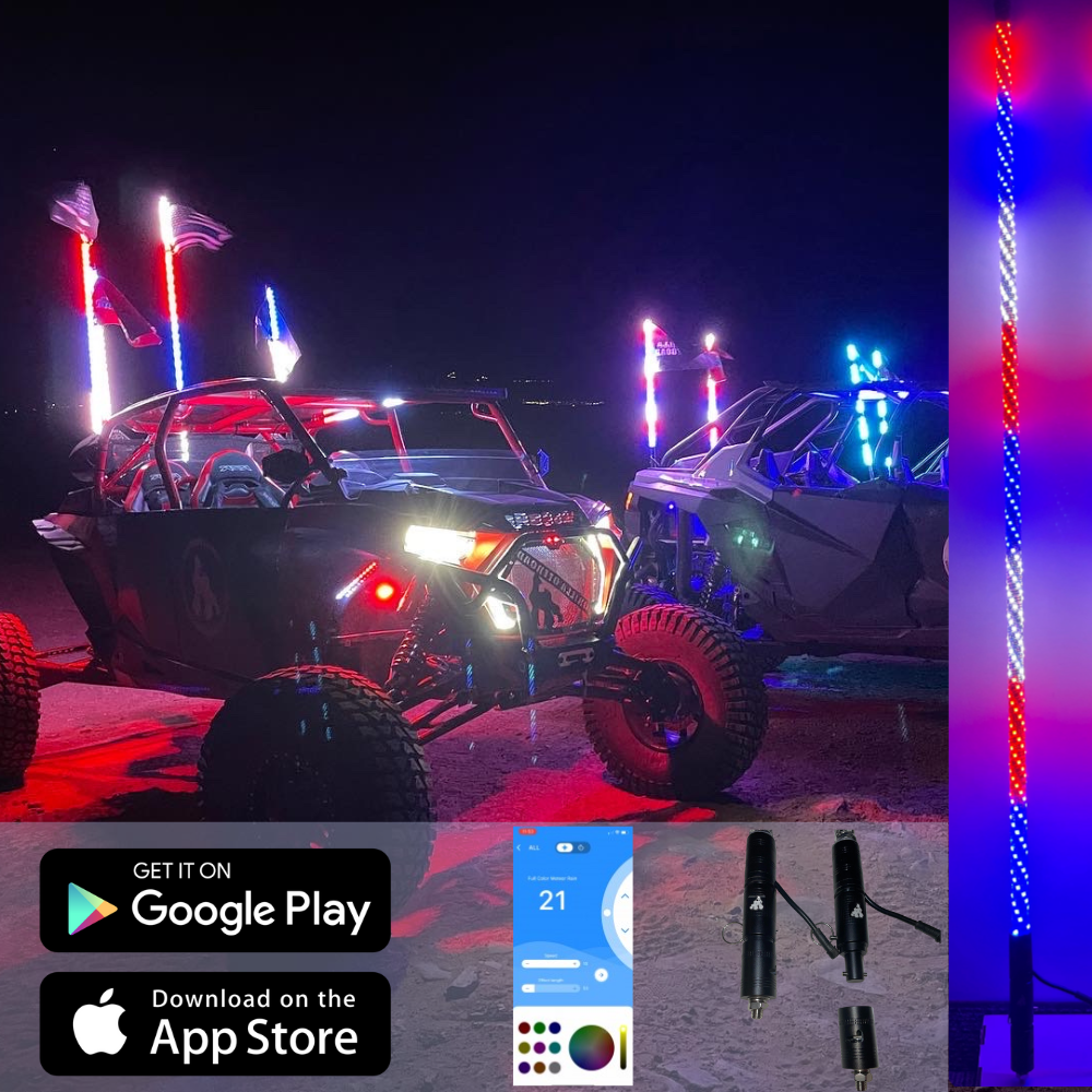 4' LED Whip Elite HD II Single Whip Magnetic Mount