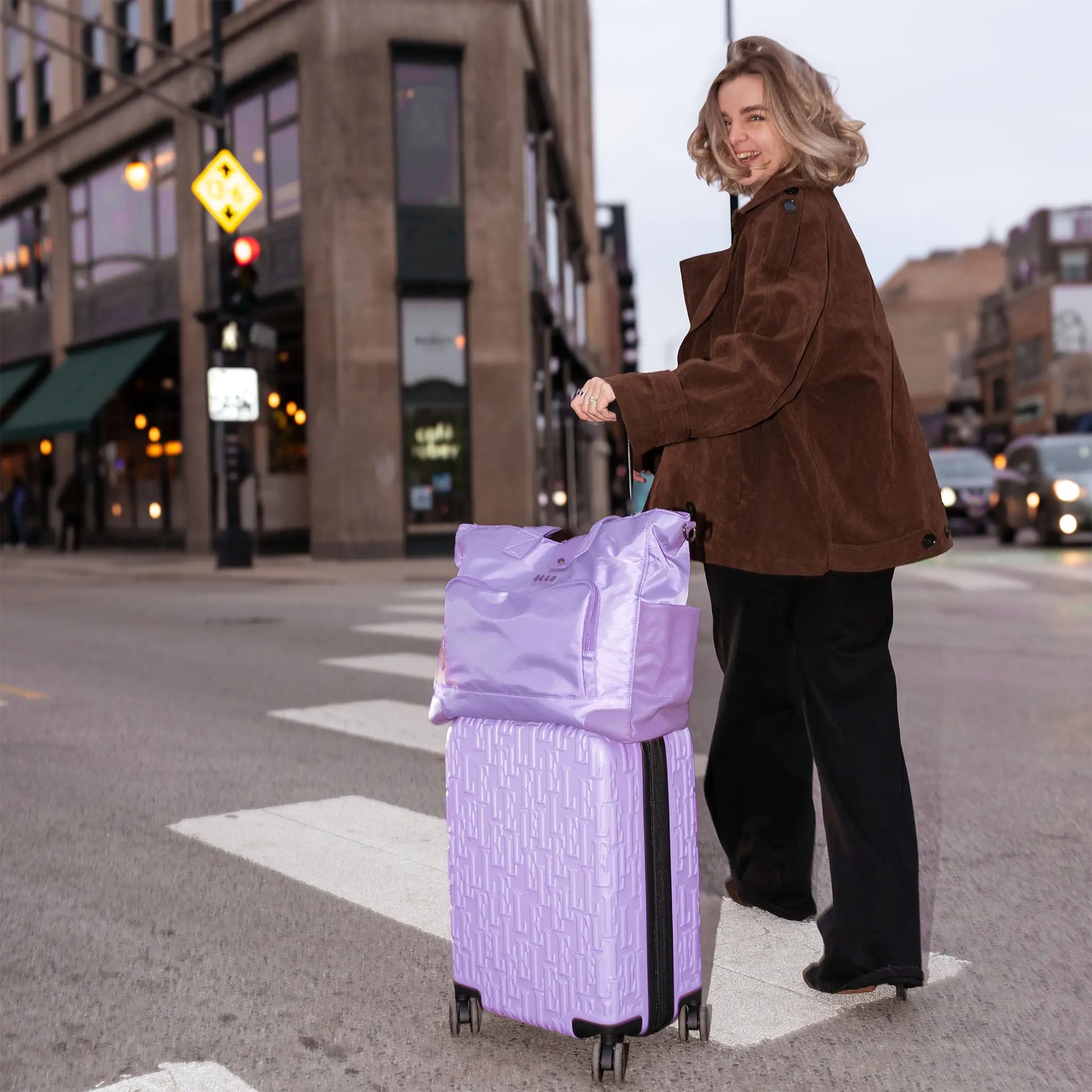 Voyage 25L Twill and Vegan Leather Weekender Tote Bag - ELLE Travel | USA - Little Red General Store