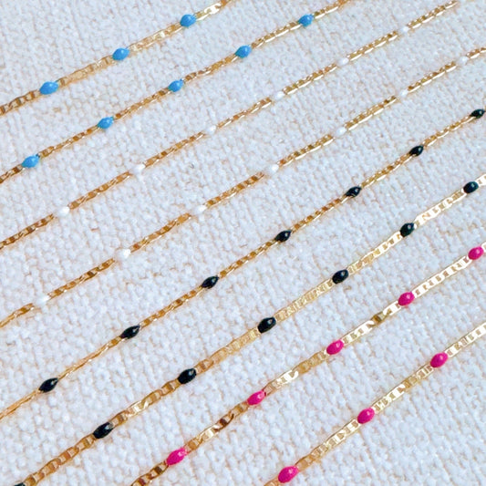 Color Pop Enamel Chain Necklace - Ellisonyoung.com - Little Red General Store