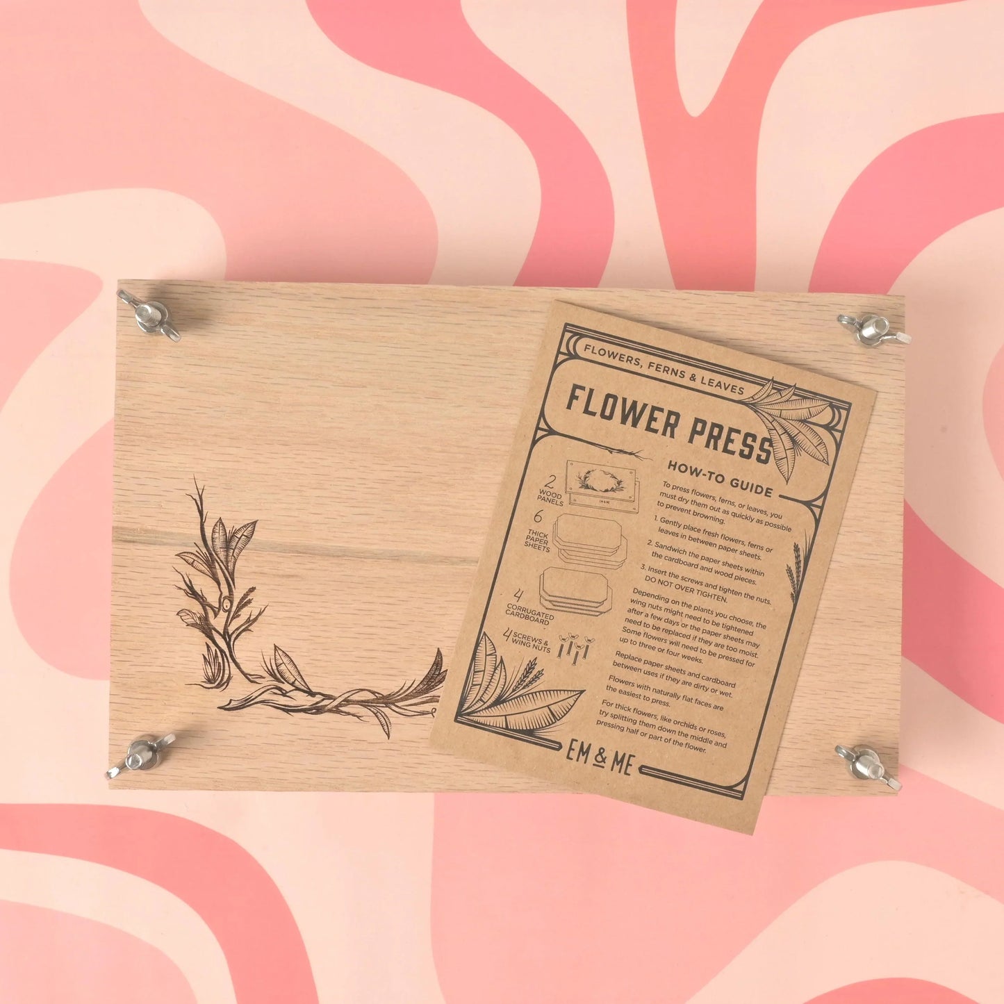 Large Flower Press Kit, Oak - Em & Me Studio - Little Red General Store