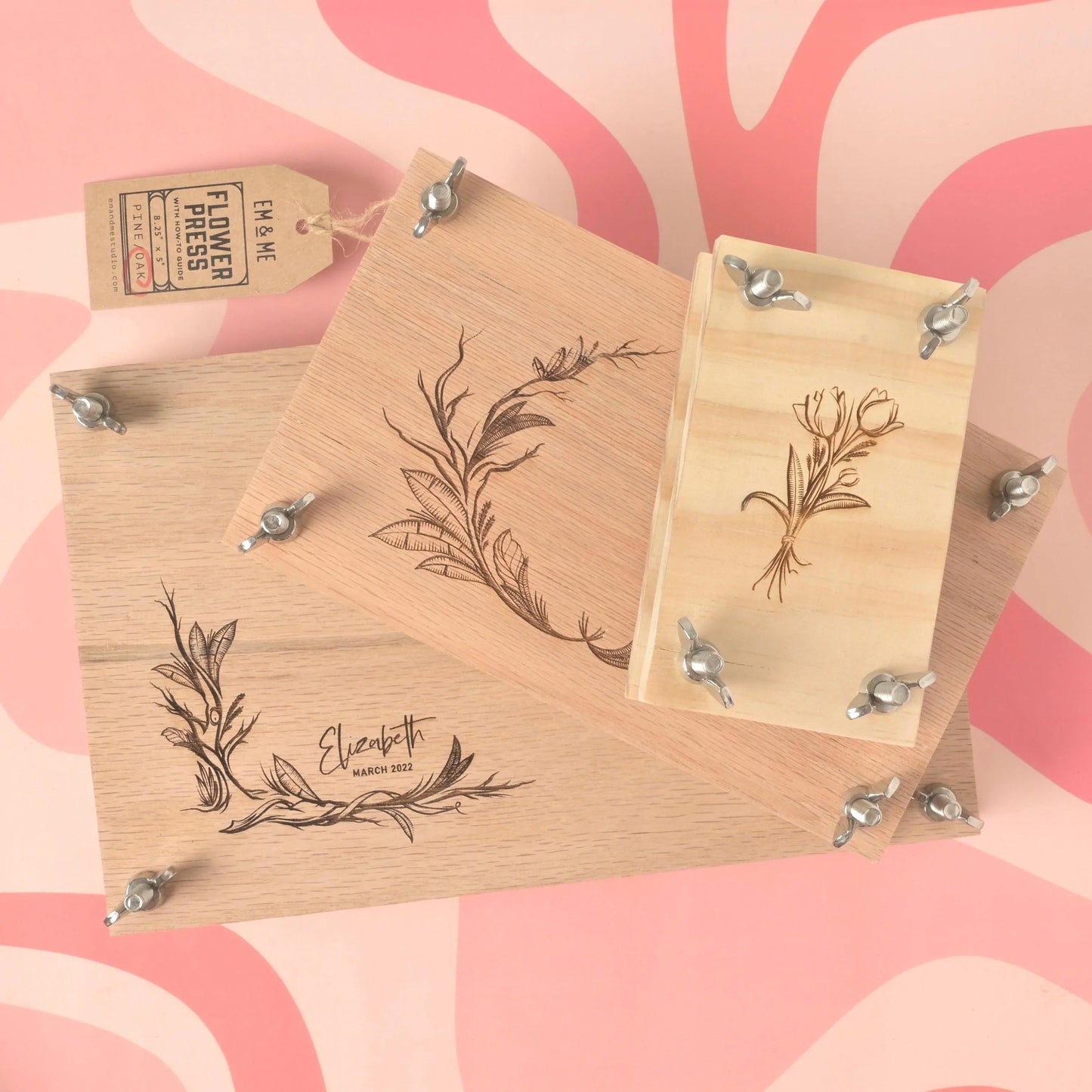 Large Flower Press Kit, Oak - Em & Me Studio - Little Red General Store