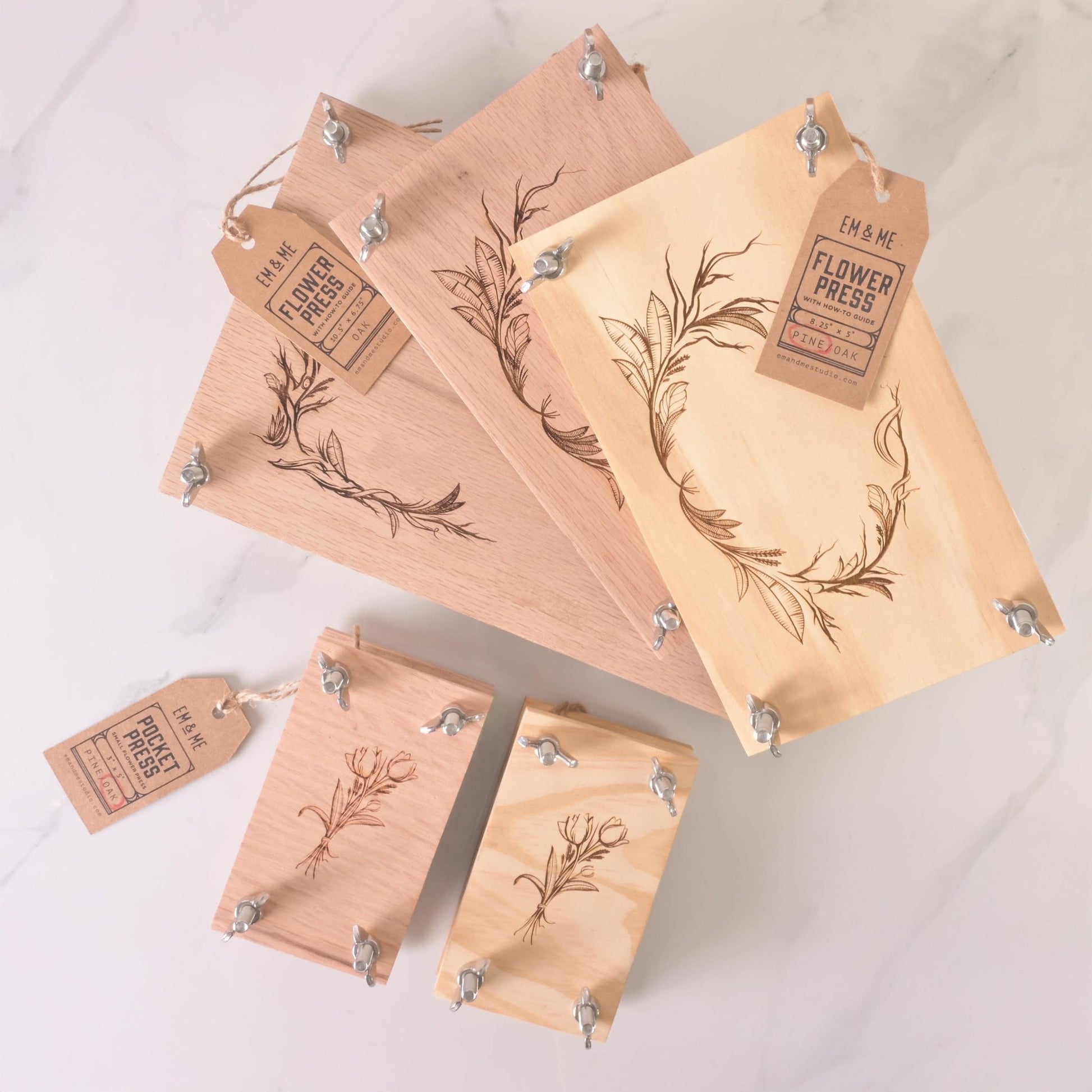 Large Flower Press Kit, Oak - Em & Me Studio - Little Red General Store