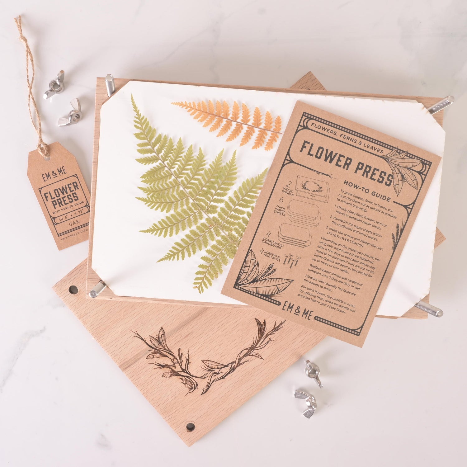 Large Flower Press Kit, Oak - Em & Me Studio - Little Red General Store