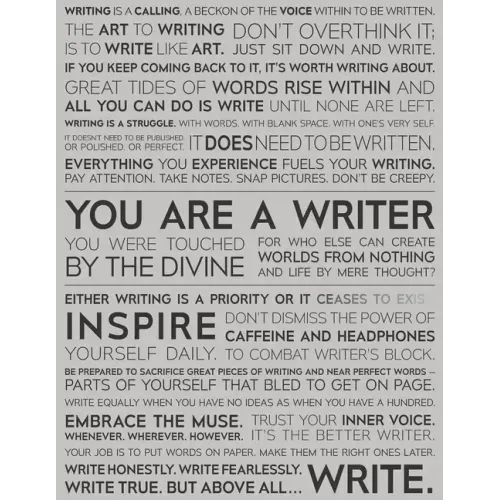 Writer Motivational Notebook - Writing Prompts To Cure Writer's Block - The Writing Manifesto Blank Journal: Writing Quotes to Inspire Writing & Poetr