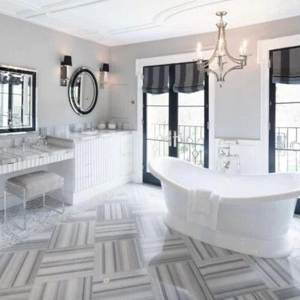 Equator White Marble Floor and Wall Tile - Livfloors Collection