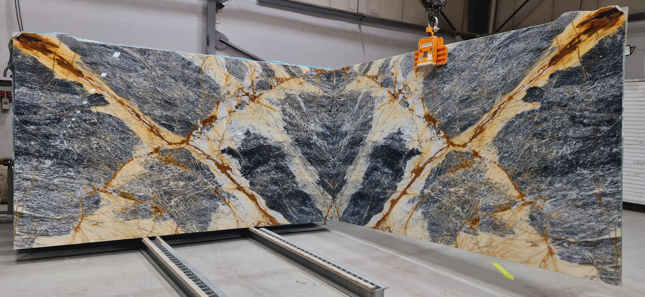 Explosion Blue Bookmatching Marble Slabs Polished - Full Truckload