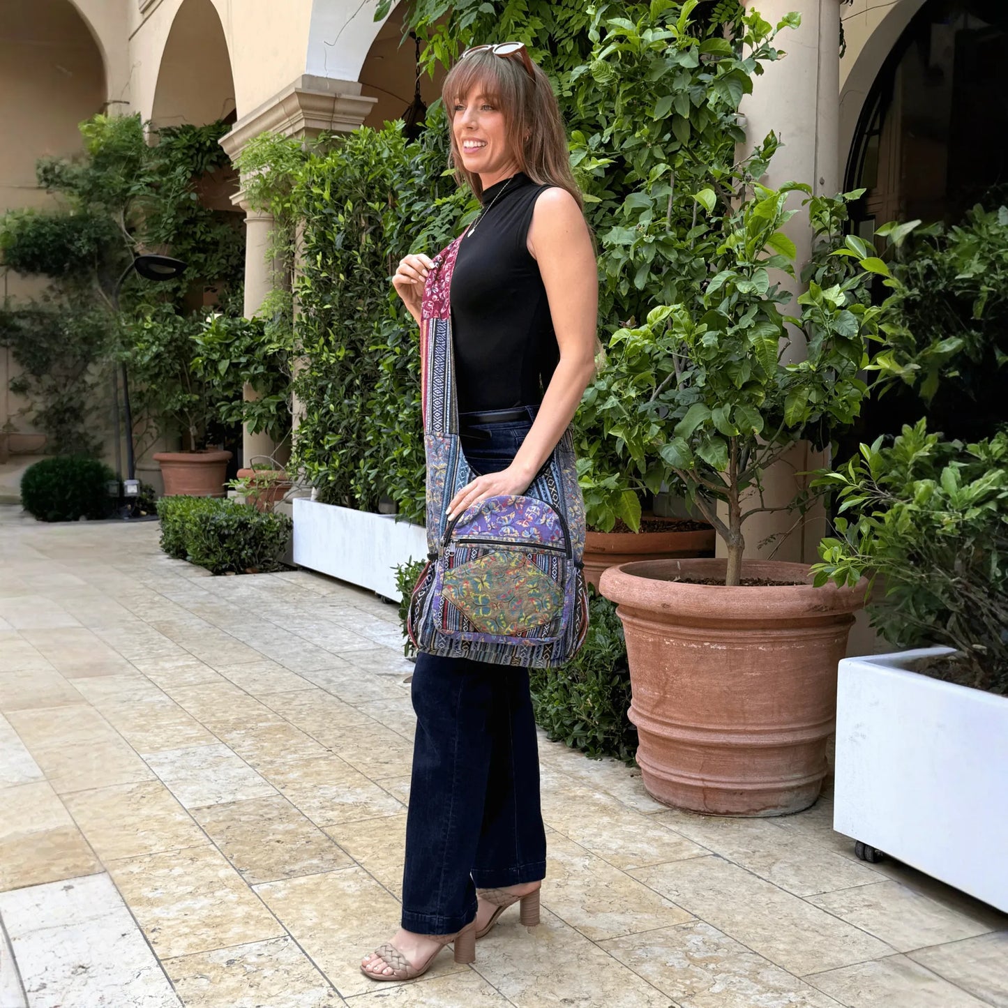 Kathmandu Collection Butterfly Design Hobo Bag