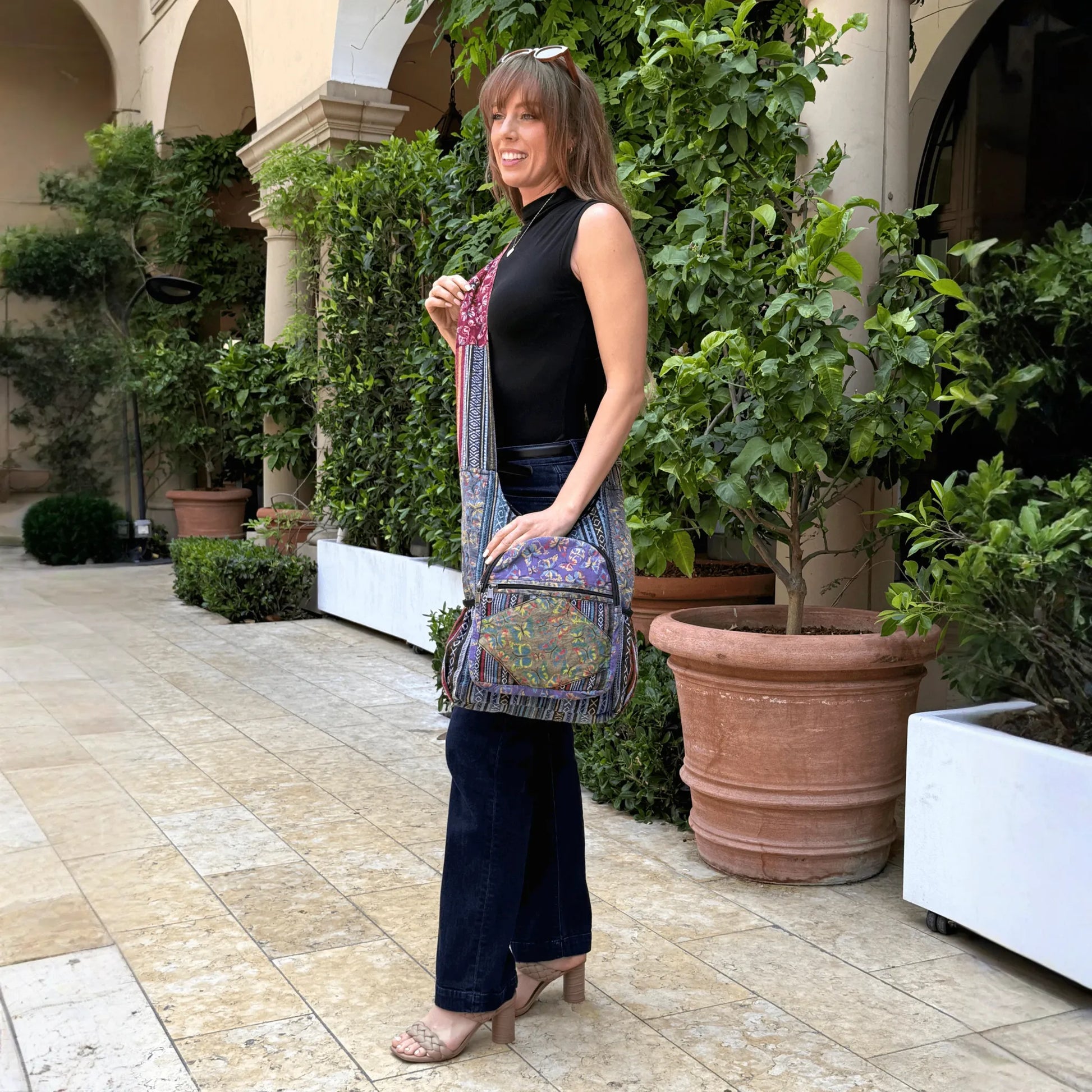 Kathmandu Collection Butterfly Design Hobo Bag