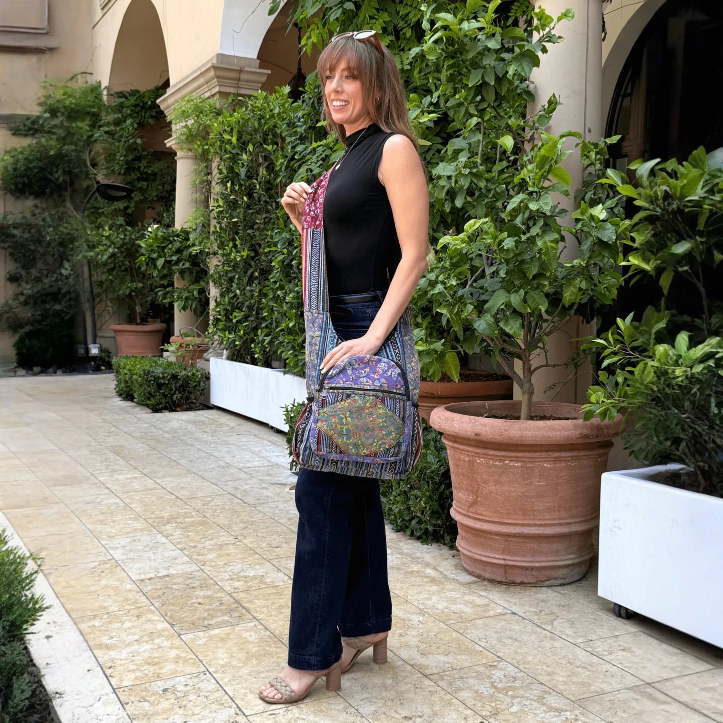 Kathmandu Collection Butterfly Design Hobo Bag